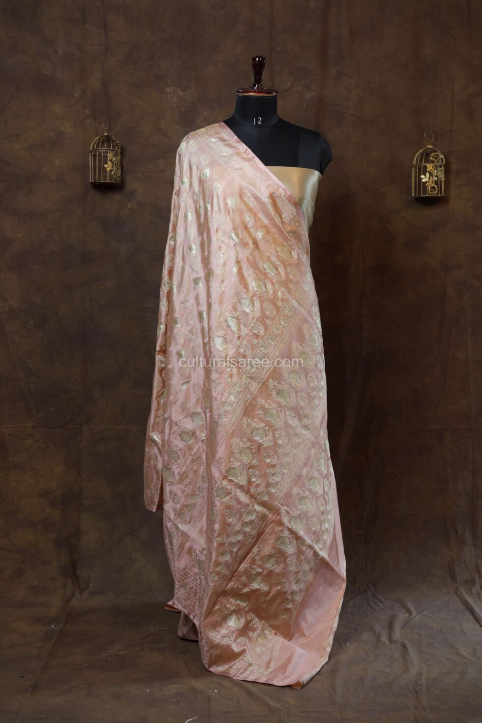 Silk saree peachcolor