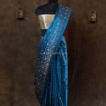 navy blue silk saree
