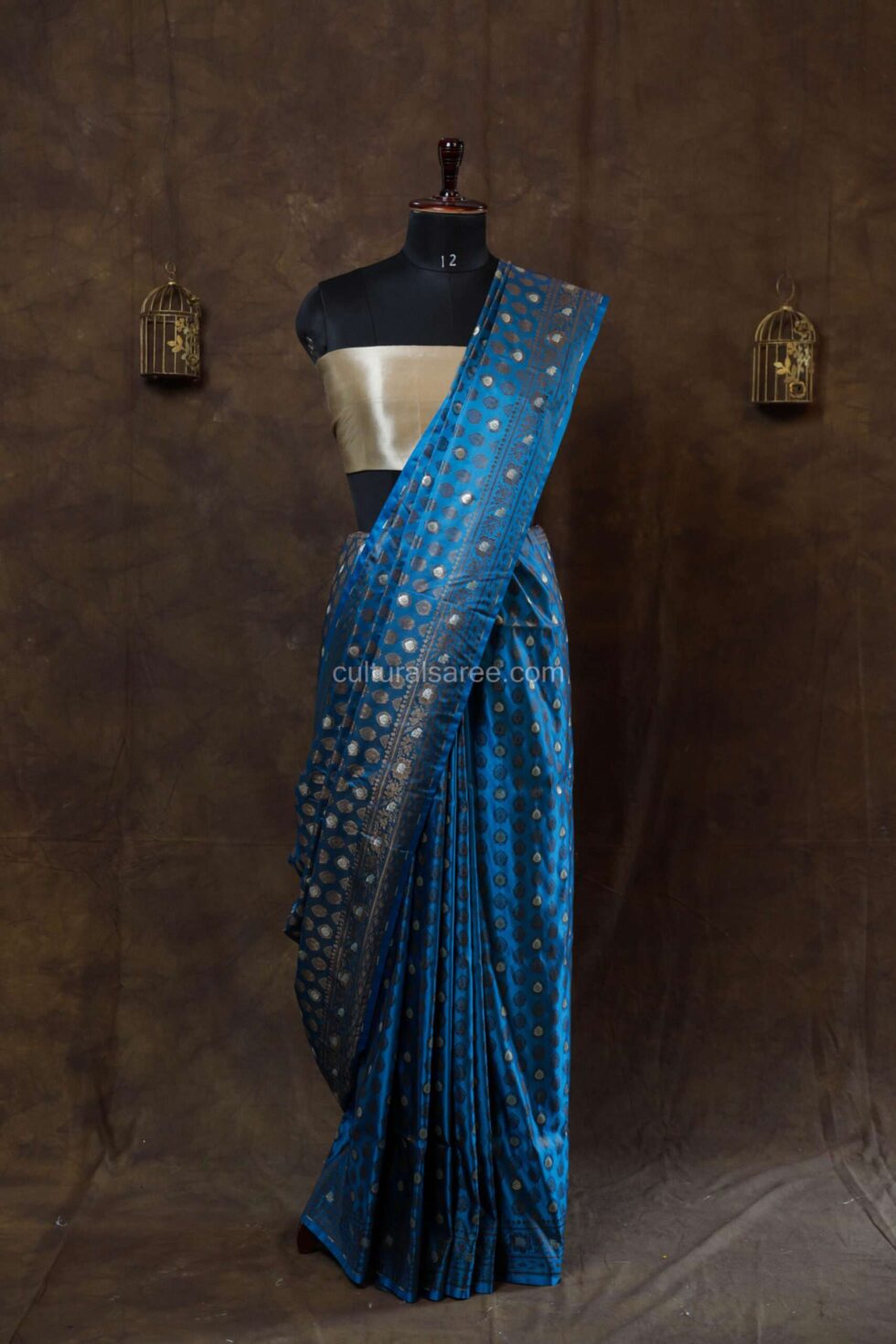 navy blue silk saree