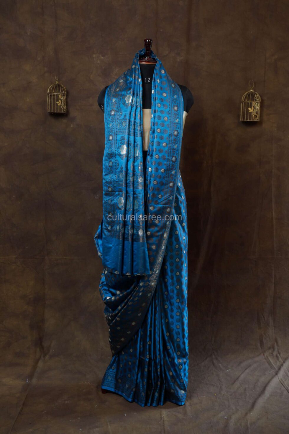 Navy blue banarasi Silk saree