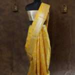 Royal Yellow banarasi silk paudi saree