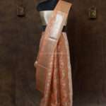 Pastel Peach banarasi silk Paudi saree