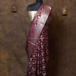 Royal maroon banarasi silk paudi saree