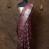 Royal maroon banarasi silk paudi saree