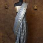 Pastel Blue banarasi silk Paudi saree