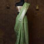 Pastel Green Banarasi Silk paudi Saree
