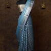 Pastel Sky Blue Banarasi Silk paudi Saree
