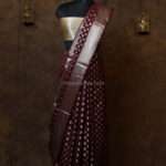 Royal Maroon Banarasi silk Paudi Saree