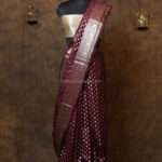 Maroon Banarasi Silk Paudi Saree