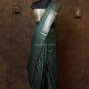 Pine Green Banarasi Silk Paudi Saree