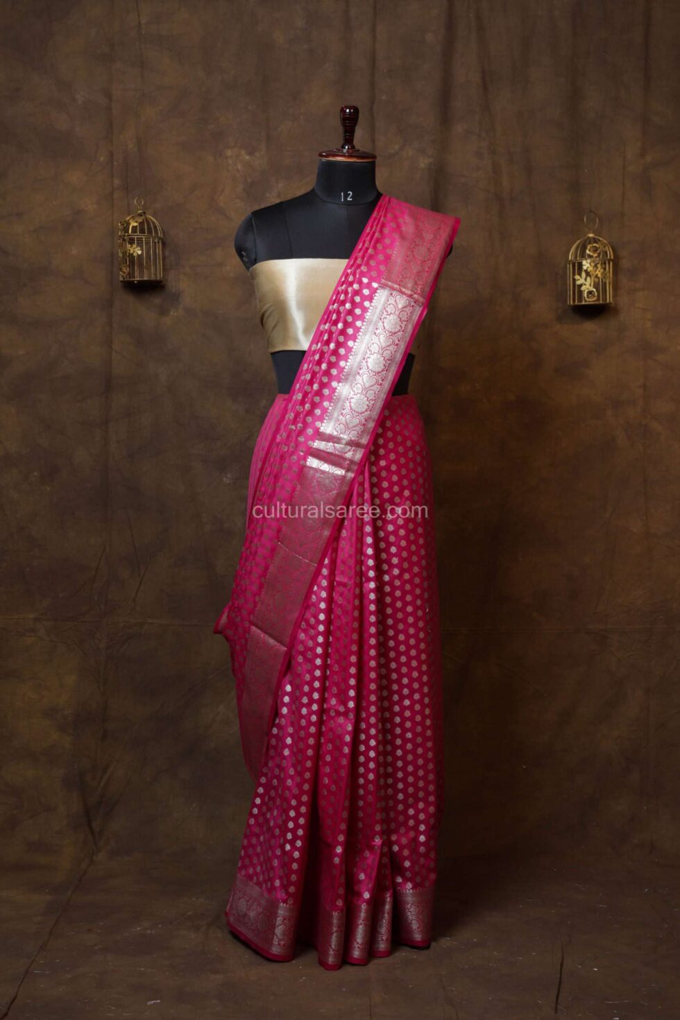 Bright Banarasi Silk Paudi Saree