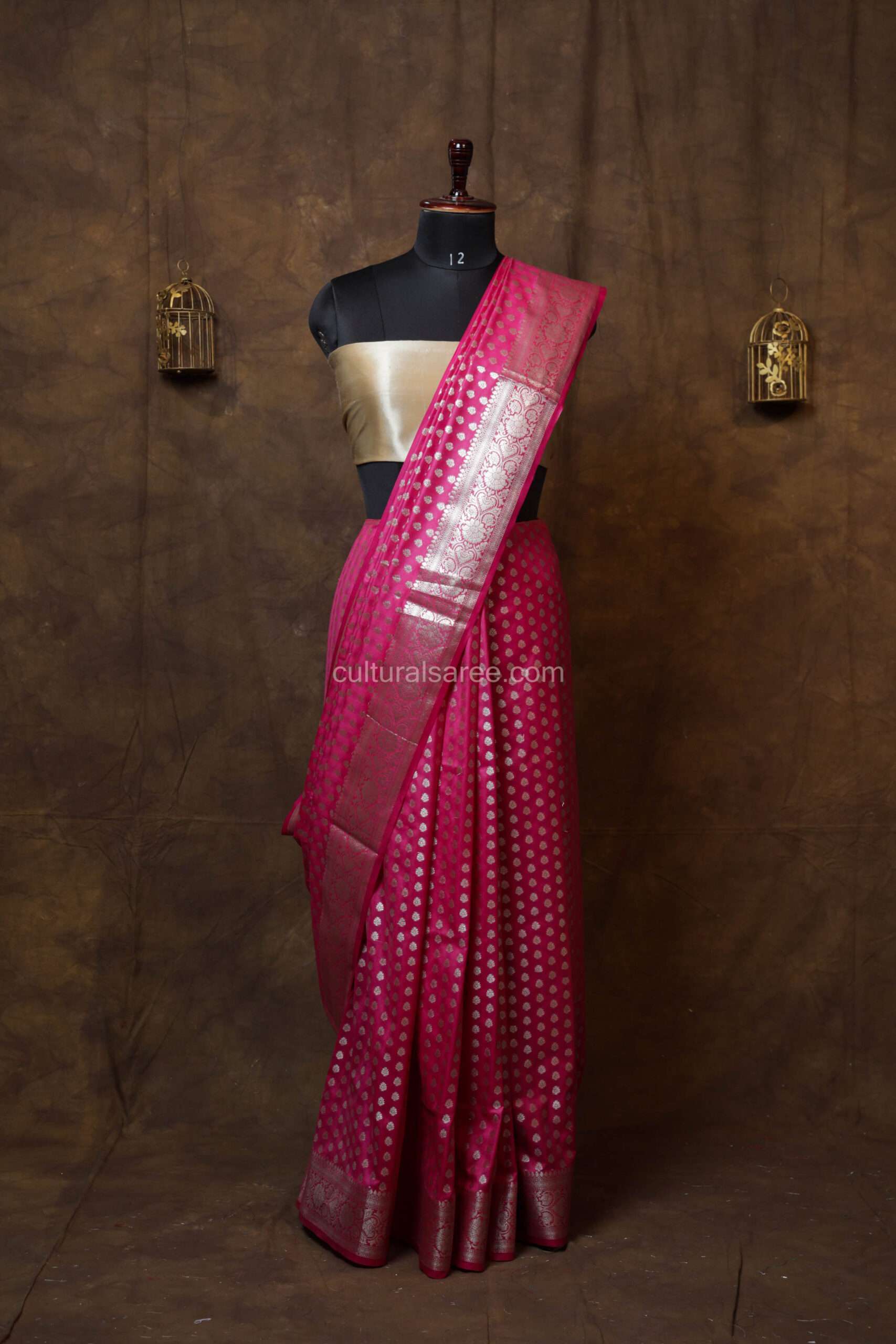 Bright Banarasi Silk Paudi Saree