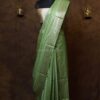 Pistachio Glow banarasi silk paudi saree