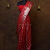 Ruby red banarasi silk saree