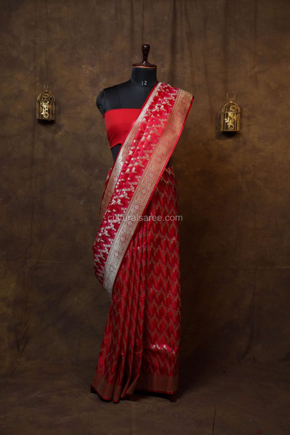 Royal red banarasi rang kart silk saree
