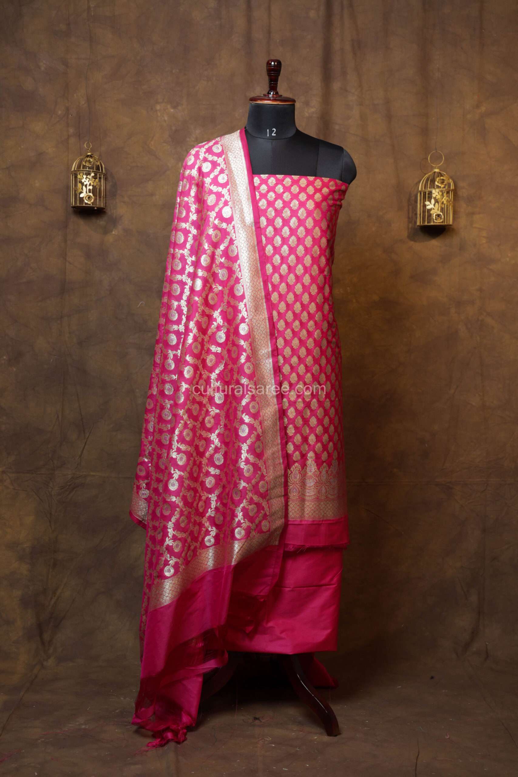 Royal Pink Banarasi ladies suit