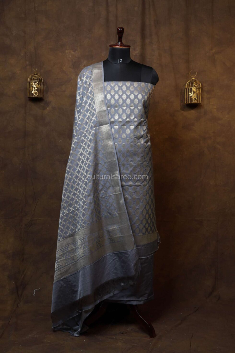 Pastel Blue banarasi silk suit