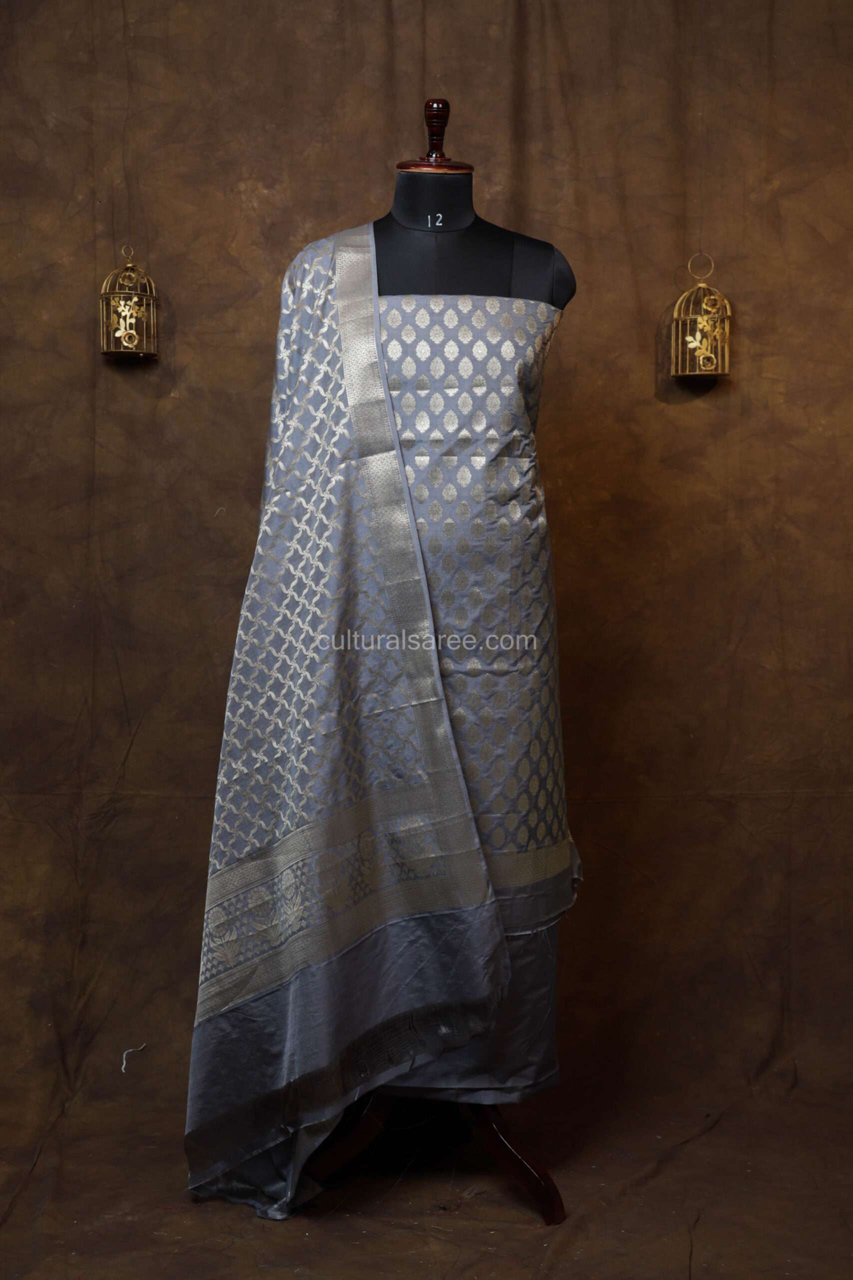 Pastel Blue banarasi silk suit