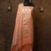 Pastel Peach banarasi silk Suit