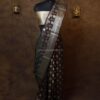 Dark brown banarasi silk paudi saree