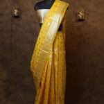 Yellow banarsi silk paudi saree