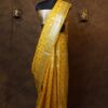 Yellow banarsi silk paudi saree