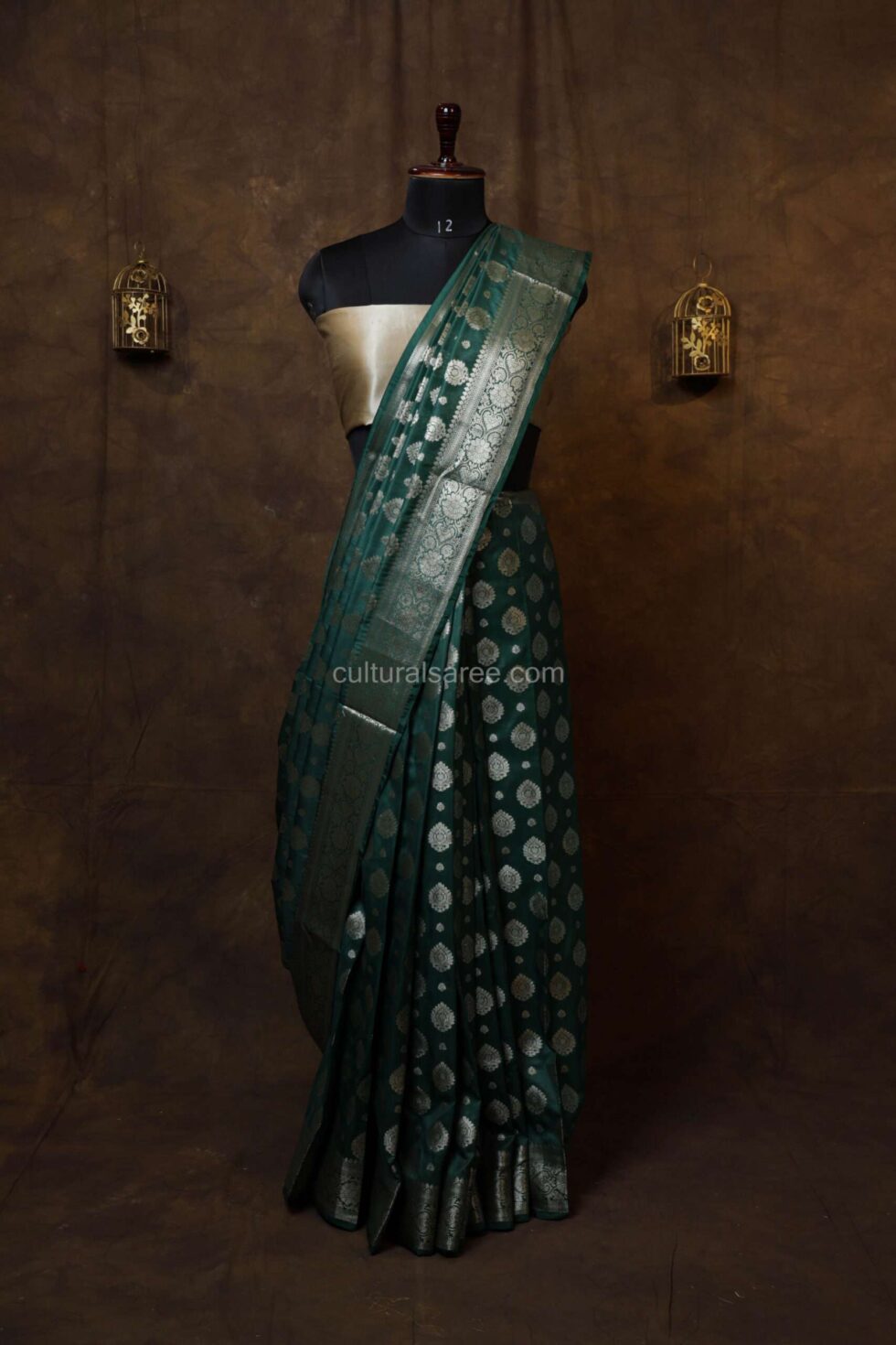 Royal green banarasi Silk paudi saree