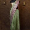 Sea green Banarasi cotton saree