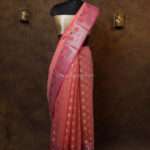 Peach color cotton saree
