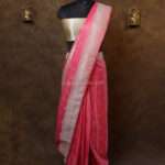 Salmon Pink Zariwork Banarasi Silk Saree
