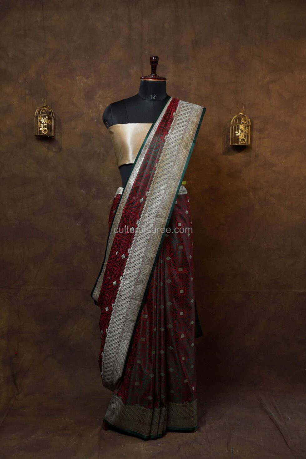 Maroon Zariwork Banarasi Silk Saree
