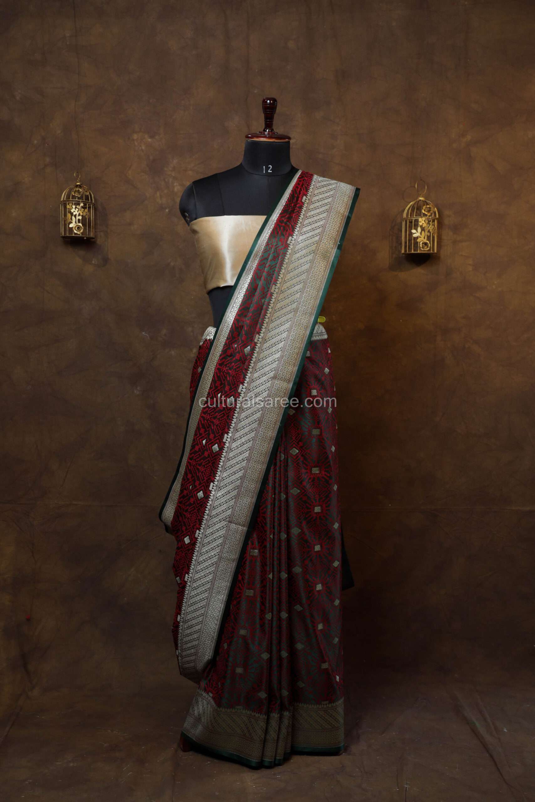 Maroon Zariwork Banarasi Silk Saree