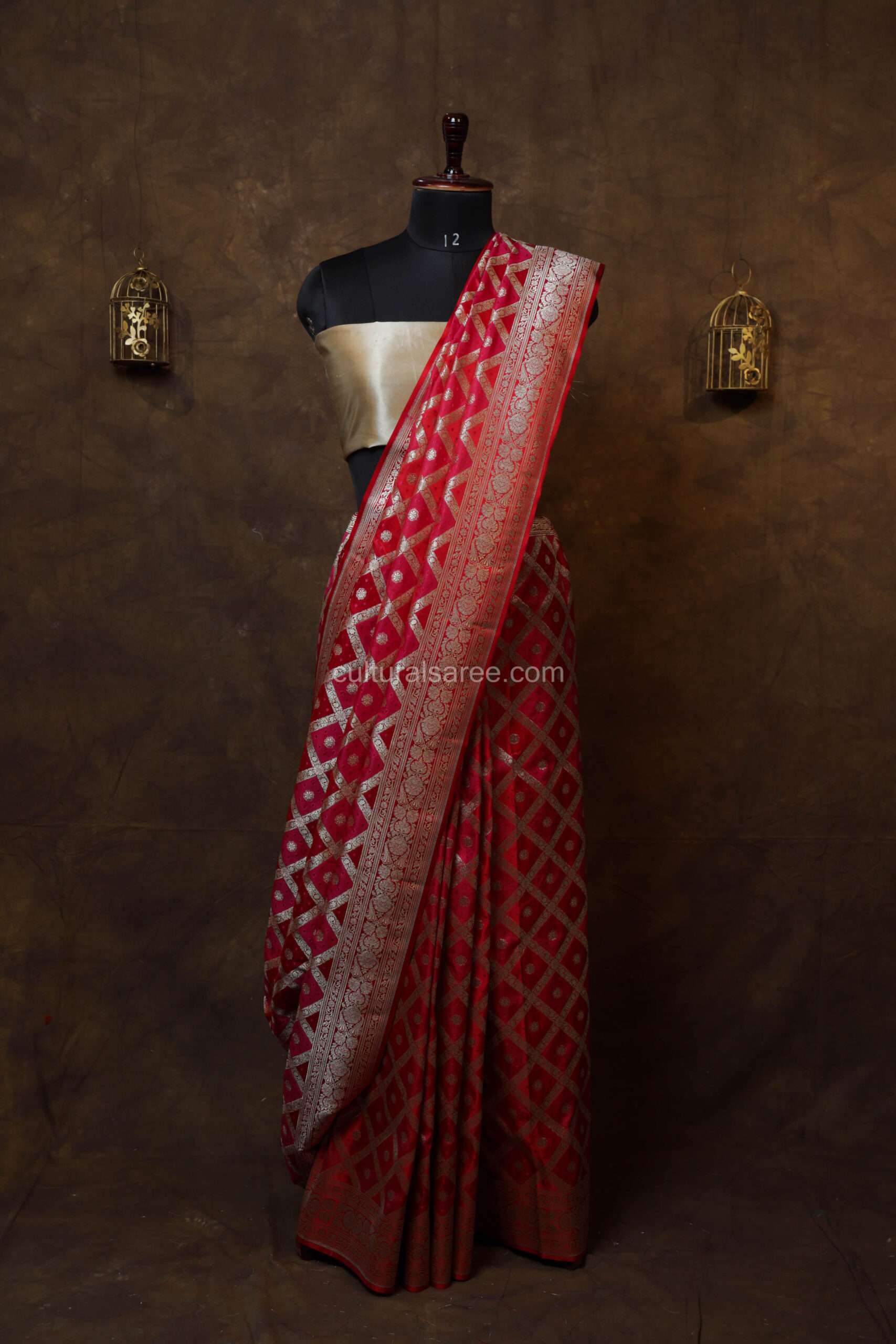 Majestic Red Banarasi Rang Kart Silk Saree