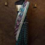 Majestic Peacock Blue banarasi eang kart silk saree