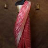 Pastel red banarasi rang kart silk saree