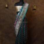 Majestic Peacock Blue banarasi rang kart silk saree