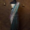 Majestic Peacock Blue banarasi rang kart silk saree