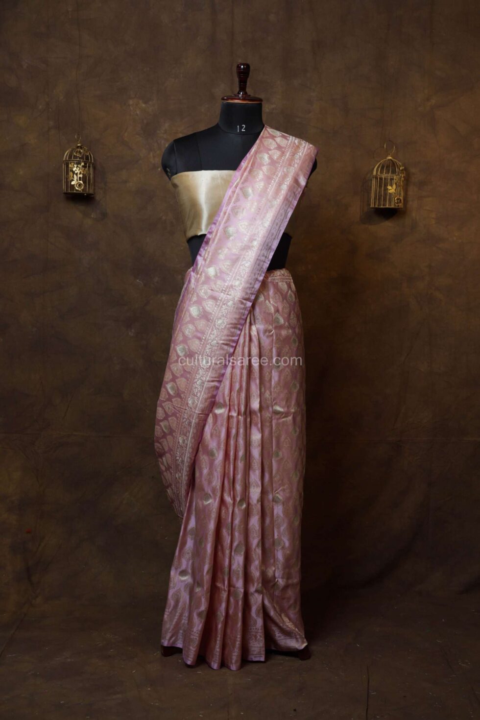 Pastel Pink banarasi silk saree