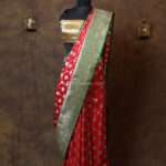 Ruby Red Minakari Banarasi Satin Saree
