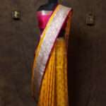 Royal Yellow Minakari Bararasi Satin Saree