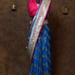 Royal Blue Minakari Banarasi Satin Saree