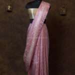 Blush Pink banarasi jal silk saree