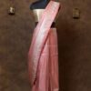Flamingo pink tanchoi Saree
