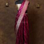 Premium Berry Pink Banarasi Satin Contras Saree