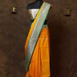 Yellow color Satin plain saree