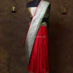 Red color Banarasi Satin Plain Saree