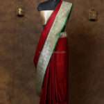 Maroon Banarasi Satin Plain Saree