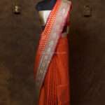 Marigold Minakari Banarasi Satin Saree