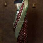 Royal Maroon Minakari Banarasi Satin Saree