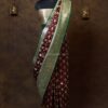 Royal Maroon Minakari Banarasi Satin Saree